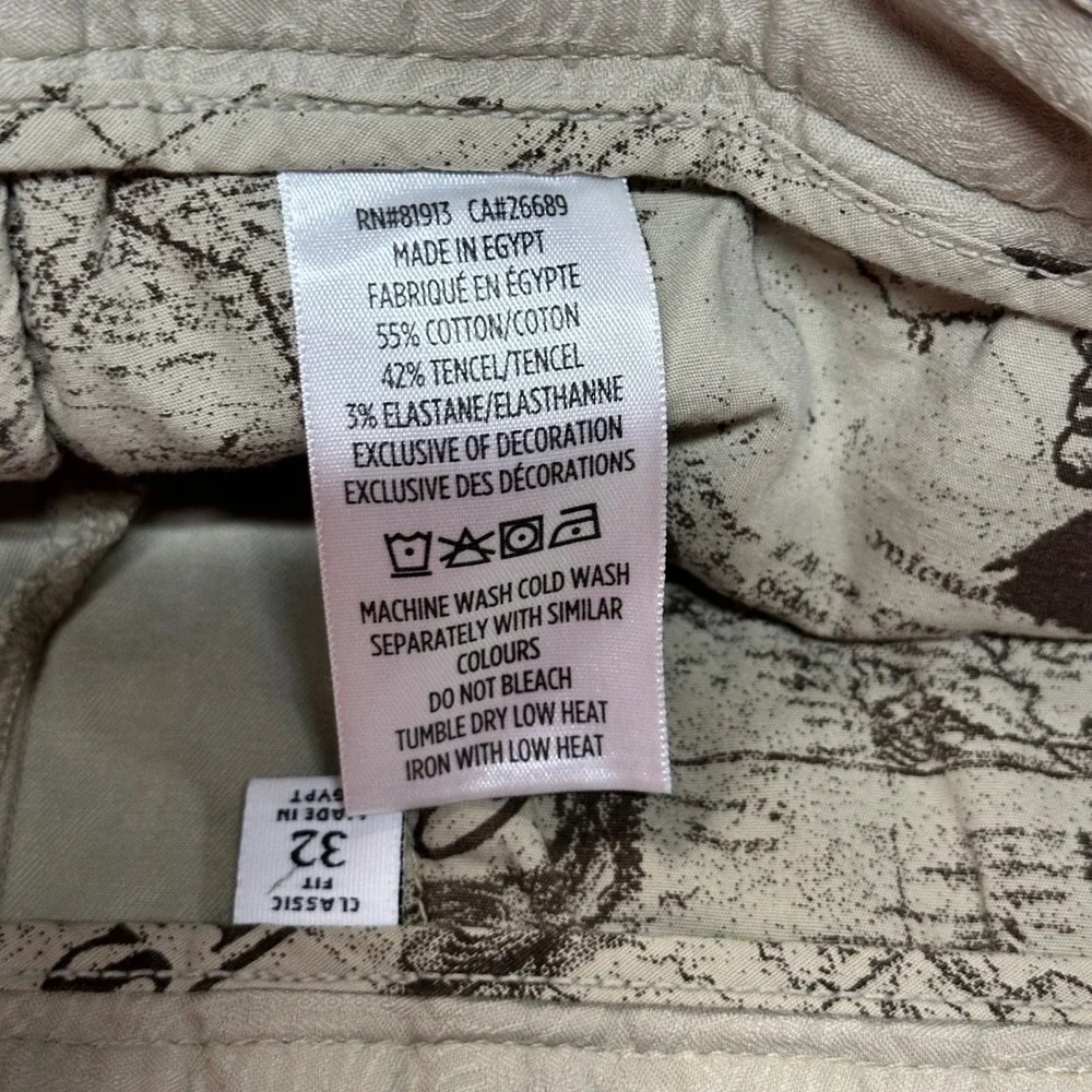 Robert Graham Shorts Mens 32 Tan Classic Fit Cotton Tencel Chino Excellent